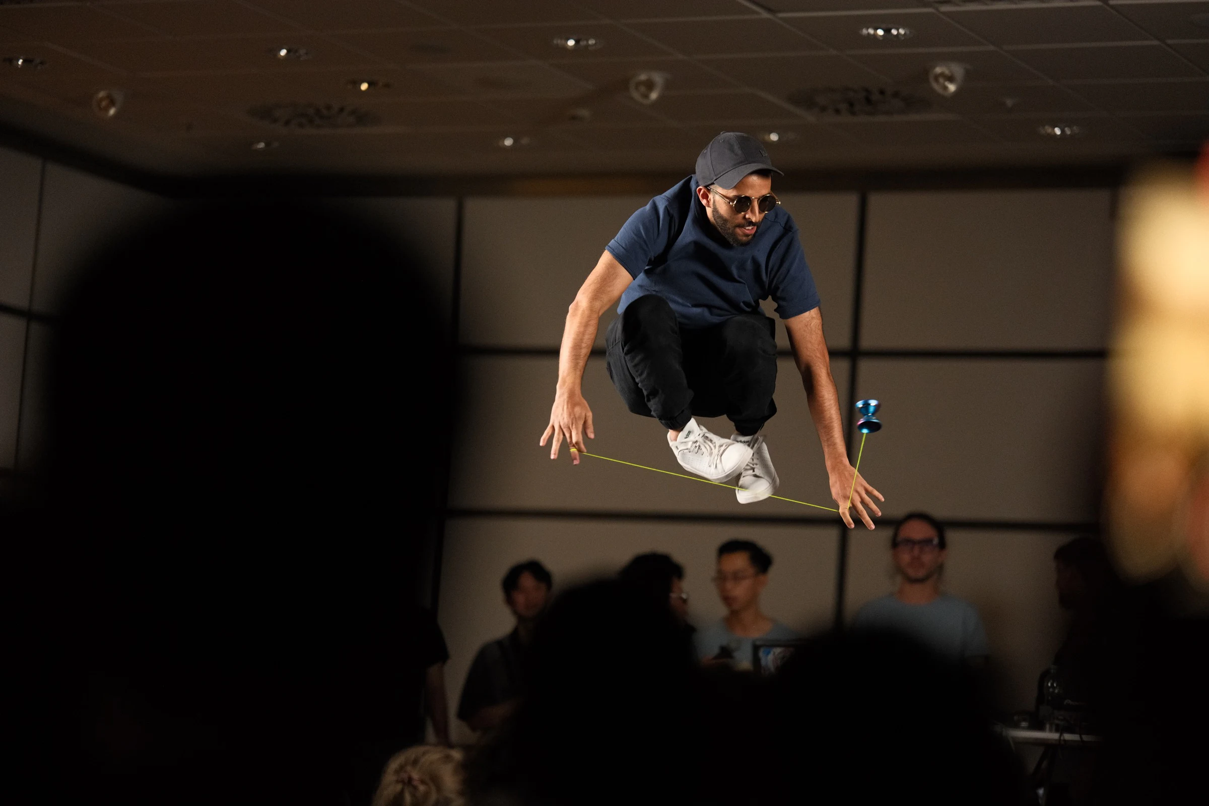 YoYo performer mid-jump