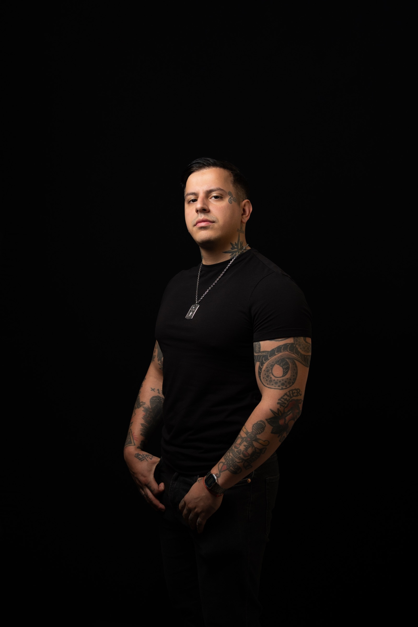 Portrait on black background