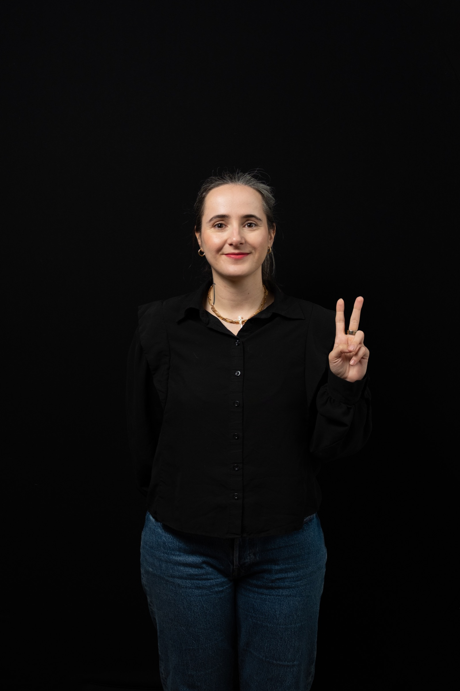 Portrait on black background