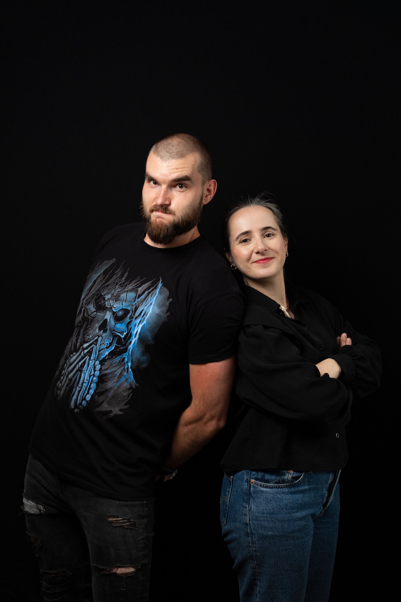 Portrait on black background